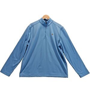 Jack Nicklaus Golf Shirt Men Sz M Light Blue 1/4 Zip Long Sleeve Pullover